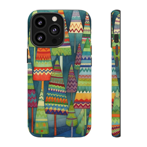Knitted Christmas Trees - Impact Resistant Phone Case iPhone 13 Pro Matte
